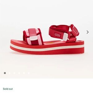 Kids Suicoke CEL - VPO Red/Pink Platform Sandals US size 4